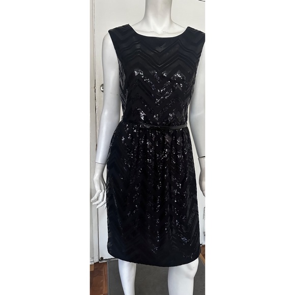 Ellen Tracy Dresses & Skirts - Ellen Tracy Black Chevron Sequin Dress